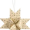 Flettet stjerne t/ophæng lille m/grønne prikker