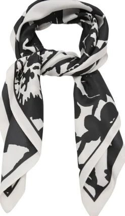 Floral-print satin scarf