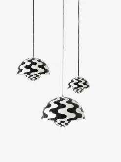 Flowerpot Pendant VP2, Black/White