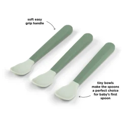 Foodie easy-grip babyske 3-pak Grøn