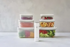 Fresh & Save Vakuum beholdersæt 3d i glas. S,M, L