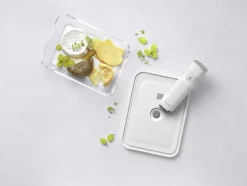 Fresh & Save Vakuum køleboks, Glas, Grå