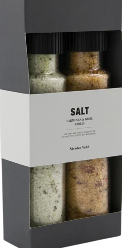 Gaveæske, Nicolas Vahé Parmesan & Basil salt & Chilli salt
