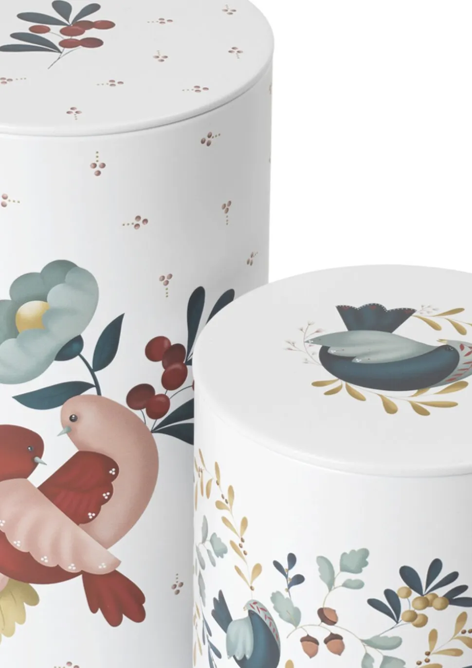 GC Cottage Opbevaringsdåse Ø10/Ø11 hvid m. deko 2 stk.