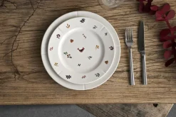 GC Cottage Tallerken Ø23 cm hvid m. deko