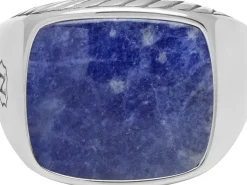 Gentlemen's Silver Signet Ring with Blue Dumortierite