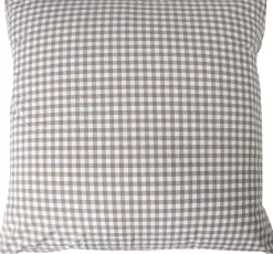 Gingham washed percale brown/white