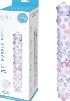 GLAS - PURPLE ROSE NUBBY DILDO