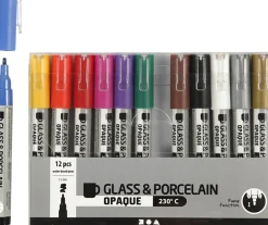 Glas- og porcelænstusch, streg 1-2 mm.