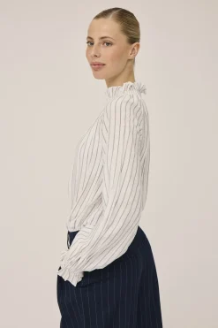 Grady 3 Langærmede bluse med høj krave - LENZINGECOVERO