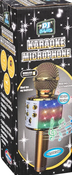 GULD KARAOKEMIKROFONmLYS