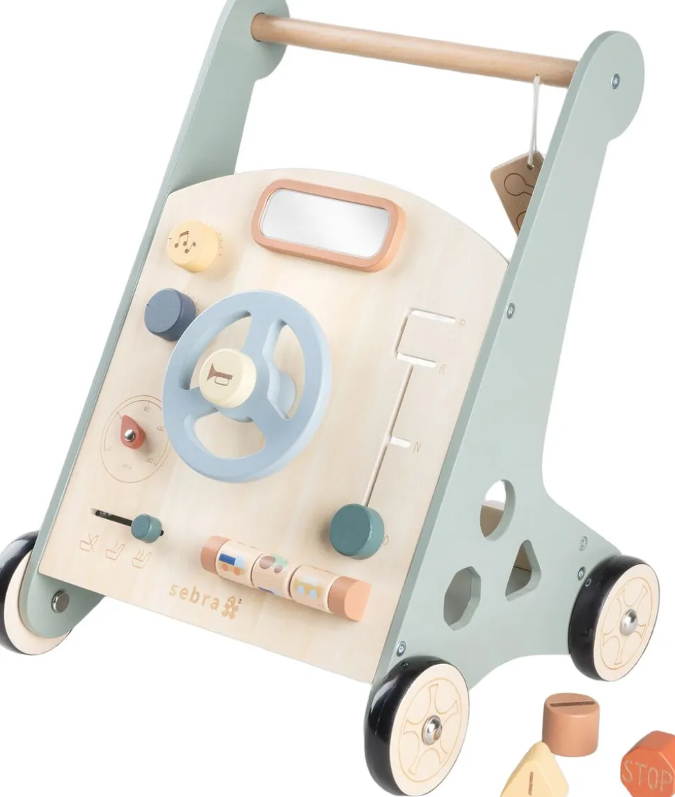 Gåvogn m/aktiviteter bil, træ