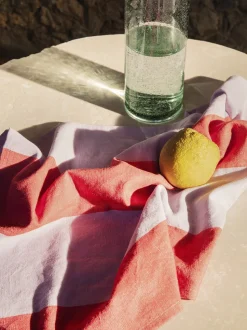 Hale Tea Towel - Red/Lilac