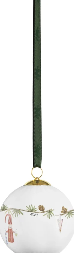 Hammershøi Christmas Kugle 2024 Ø6 cm hvid m. deko
