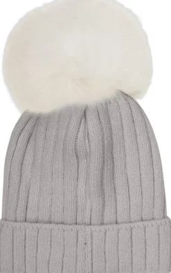 Hat Knit Alpaca Pompom