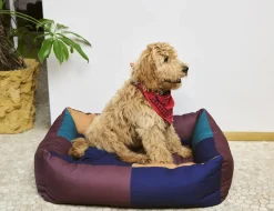 HAY Dogs Bed-Large-Burgundy, green