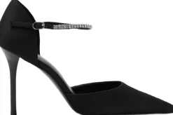 High heel shoe with rhinestone stra