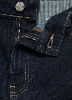 High-waisted straight-fit denim sho