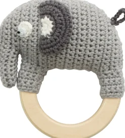 Hæklet rangle, elefanten Fanto, classic grey