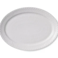 HVID HALVBLONDE OVAL TALLERKEN 28 CM