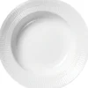 Hvid Riflet 30 cm. dyb tallerken