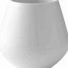 Hvid Riflet 15 cm. vase - medium