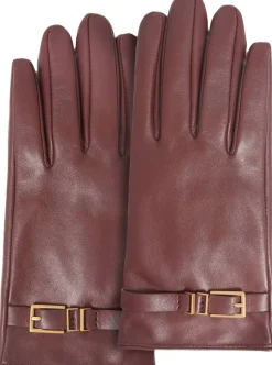 JILLLA Buckle Detail Leather Gloves