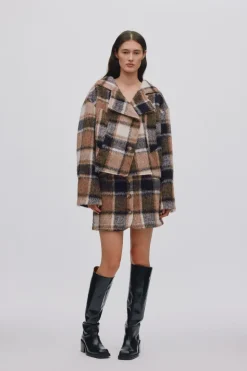 Jumbo check short skirt - Olympia