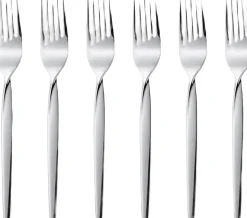 Kagegaffel Twist 16 cm 6 stk. Blankt stål