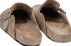 KAMAKURA - SILK COW SUEDE MULES WITH BUCKLE