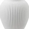 Knabstrup, vase, riller hvid, 27 cm