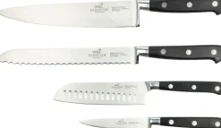 Knivsæt Licorne 4 dele Stål/Sort