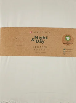 Økologisk boxlagen, percale - GOTS, sand