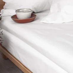 Økologisk kuvertlagen, percale - GOTS, hvid
