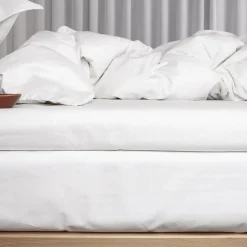 Økologisk kuvertlagen, percale - GOTS, hvid