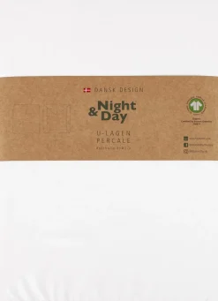 Økologisk U-split lagen, percale - GOTS, hvid