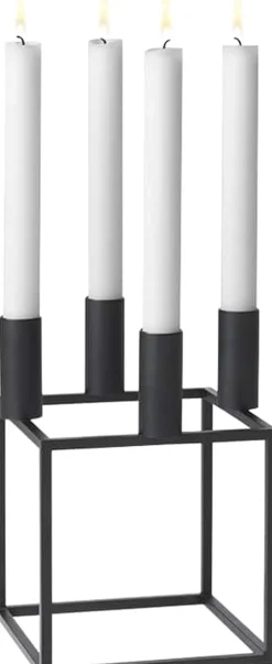 Kubus 4, Candle Holder, Black