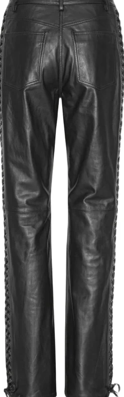 LACED LEATHER PANTS