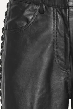 LACED LEATHER PANTS