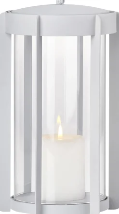 Lanterne Firefly 25 cm Soft Grey Lakeret stål