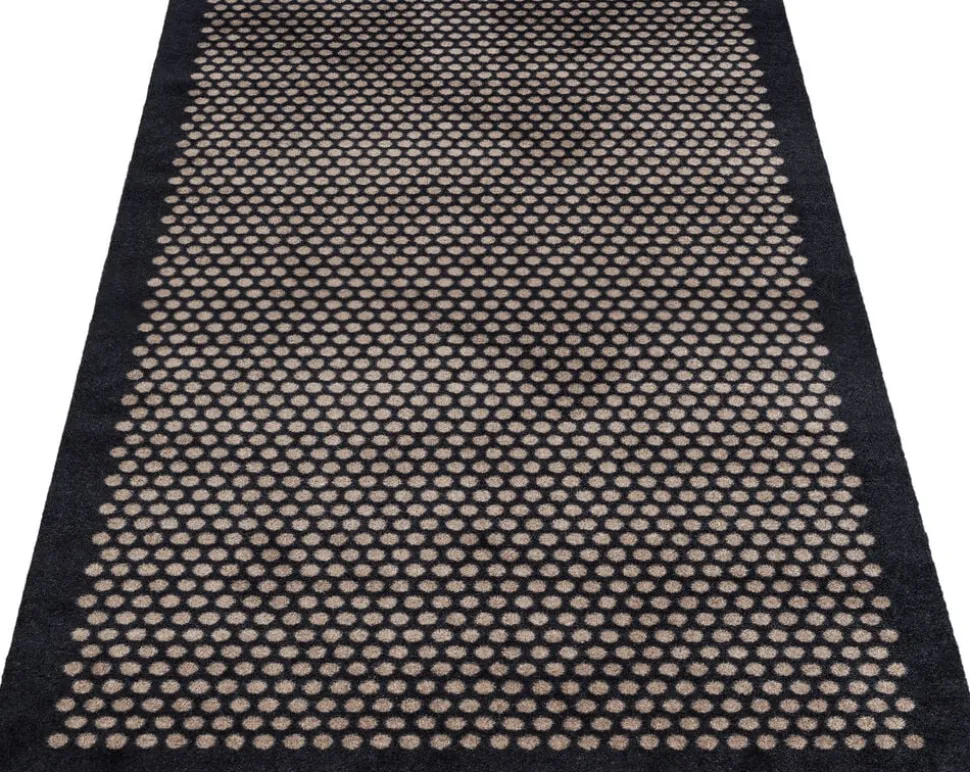 Løber 90x200 cm, dot sort/sand