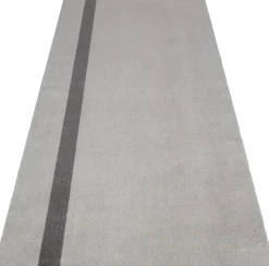 Løber, 90x200 cm, stripe vertical lysegrå/steelgrey