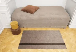 Løber, 67x120 cm, stripe vertical sand/brun