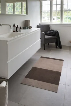 Løber, 67x120 cm, stripes-horizon sand/brun