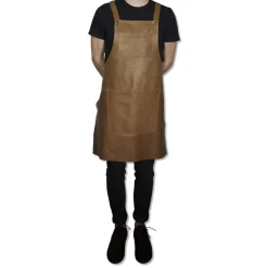 Læderforklæde Suspender Serie Apron Vintage Camel