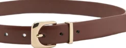 Leather effect belt with buckle