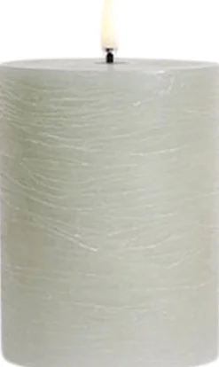 LED pillar candle, Dusty green