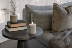 LED pillar candle, Oyster Grey, Smooth, 7,8x10 cm