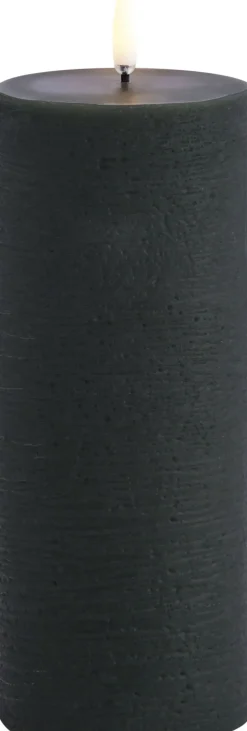 LED pillar candle, Pine green, Rustic, 7,8 x 20,3 cm 4/24