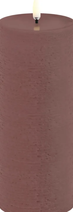 LED pillar candle, Terracotta, Rustic, 7,8x20,3 cm